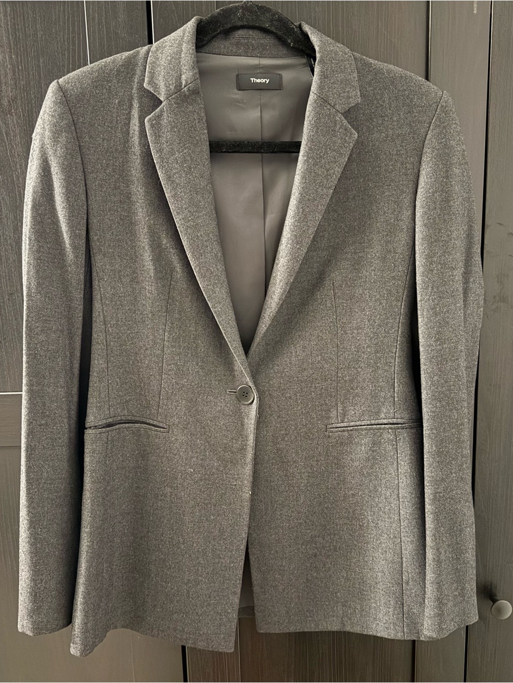 Theory Charcoal Gray Single-Button Women's Blazer